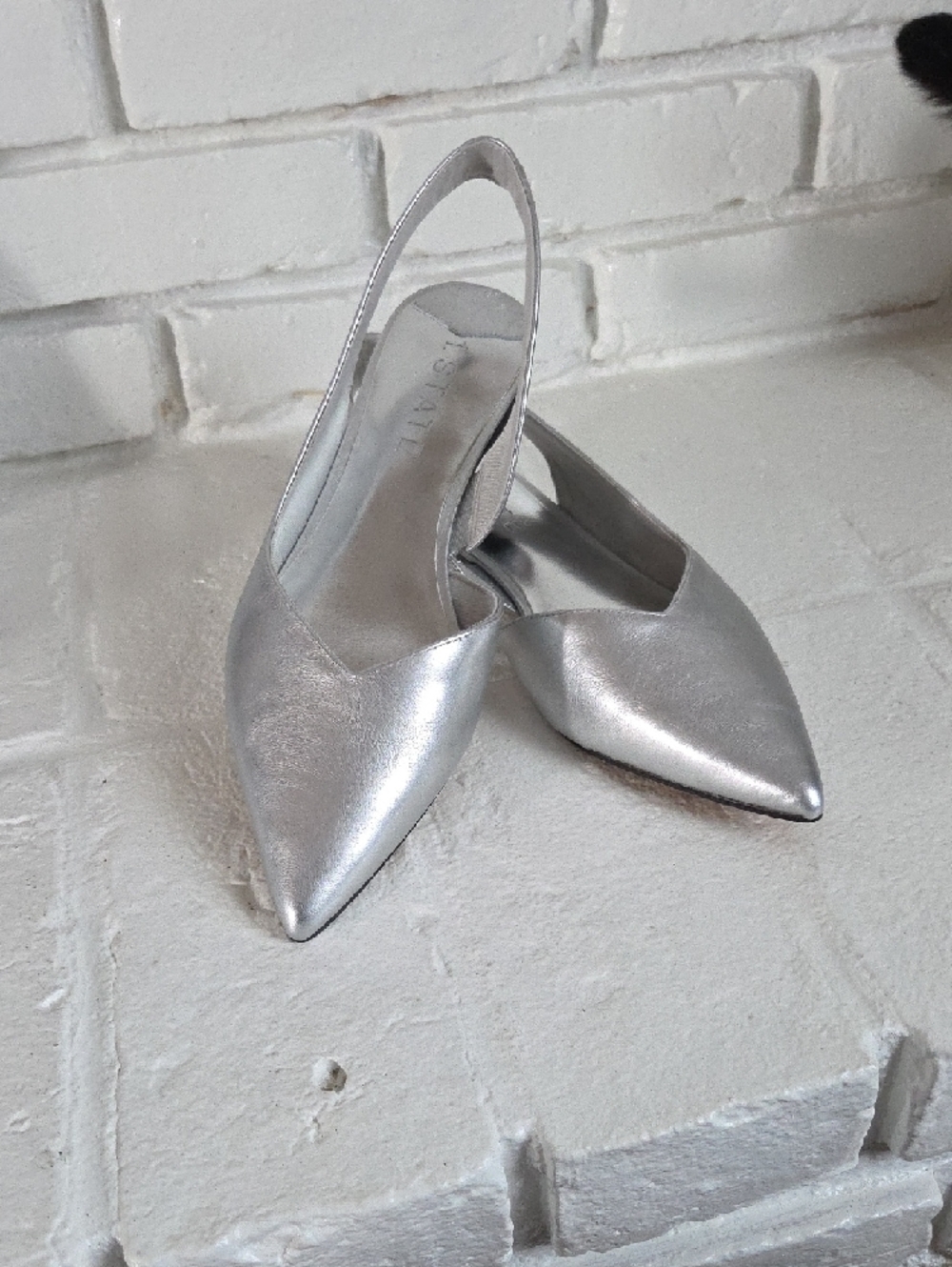 1. State Silver Pointed Toe Mules